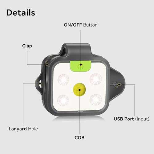 EGUKU 2 Pack Running Lights for Runners, Rechargeable Clip on Lights