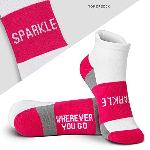 Gone For a Run Motivational Ankle Running Socks - Affirmation Runners Gifts - color: Sparkle (Fuschia)