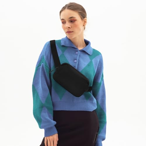 Fanny Pack Crossbody Bag for Women and Men, Belt Bag Black - color: black