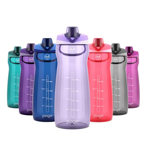 Pogo 64oz Plastic Water Bottle with Chug Lid and Carry Loop, Lilac - color: Lilac, size: 64 Ounces