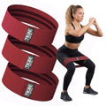 Fabric Resistance Bands for Working Out, 3-Pack for Legs and Glutes - color: Heavy Red