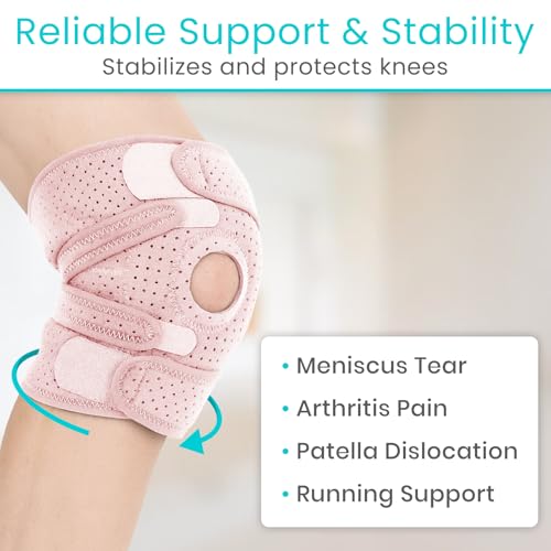 Vive Knee Brace for Meniscus Tear - ACL & Patella Support Knee Brace - color: Pink