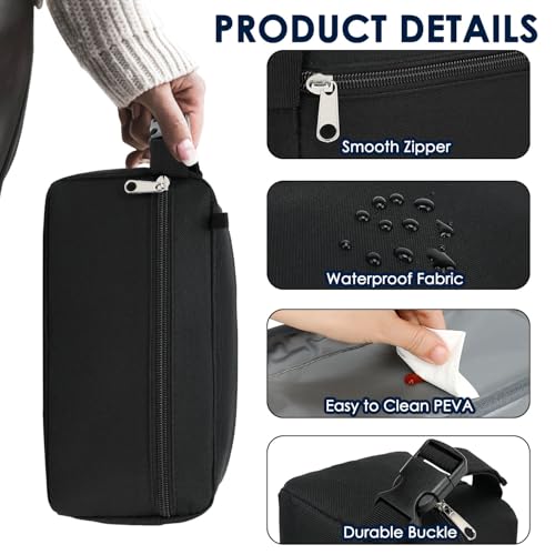 GYEUKHAM Freezable Lunch Bag,Reusable & Collapsible Mini Cooler for Adults,Insulated Lunch Box with Ice Packs,Freezable Snack Bag with Handle Buckle, On-the-Go,Black - color: Black+Ice pack