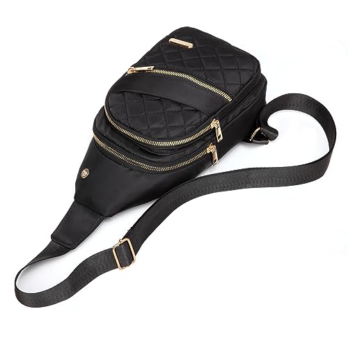 AOSTIHOT Crossbody Sling Bag Small Sling Backpack for Women, Chest Daypack Crossbody Shoulder for Travel Sport Running Hiking Black - color: Black