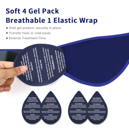 Wisdom Teeth Ice Pack Head Wrap for Pain Relief - Cold Hot Therapy for Face - color: Navy Blue