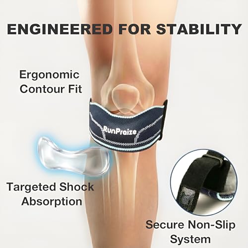 Knee Strap 2 Pack for Patellar Tendon Support – Adjustable Patella Knee Band for Running, Walking, Hiking, Tennis & Pickleball, Light Blue - color: Light Blue