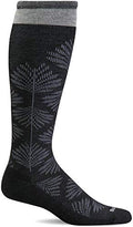 Sockwell Women's Full Floral Moderate Graduated Compression Sock Wide Calf Fit - color: Black, size: Small-Medium Wide Calf