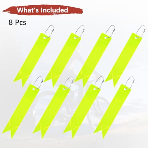 Safety Reflector Pendants - Reflective Safety Keychain Gear with Chain Use for Backpack & Running & Cycling - color: Lemon Yellow