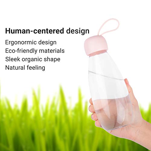 emoi BPA Free Water Bottle, 16oz/480ml Cute Water Bottle with Carrying Strap, Ideal for Kids Boys Girls Students Women Healthy Hydration-Pink - color: Pink Cap, size: 16 Ounces