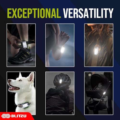 LED Safety Lights 4 Pack, Clip On High Visibility Strobe Light for Walk Run - color: White