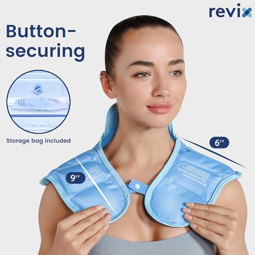 REVIX Ice Pack for Shoulders and Neck, Shoulder Ice Pack for Back Relief - style: Neck & Shoulder Blue