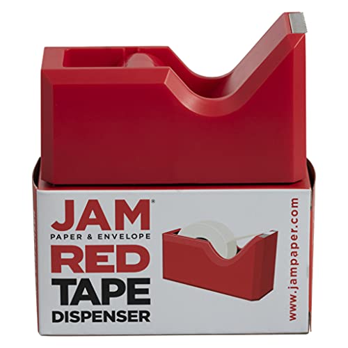 JAM PAPER Colorful Desk Tape Dispensers - Red - Sold Individually - color: Red, size: Pack of 1
