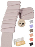Pilates Wrist & Ankle Weights | Adjustable Weighted Bangles | 1/2/3LB Each - color: Beige, size: 1 LB