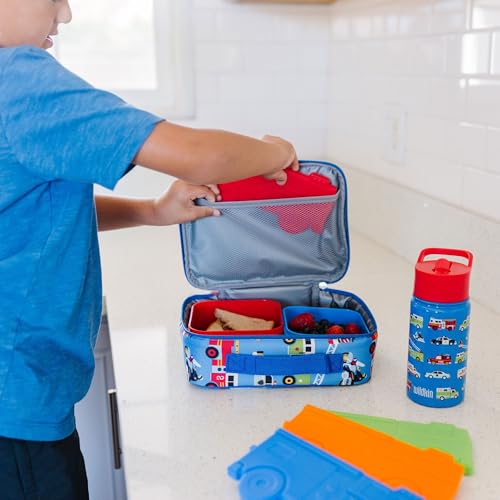 Wildkin Kids Ice Packs (4 Pack) – Slim, Reusable, Keeps Lunch Cool for School/Travel - Fire Truck - color: Fire Truck