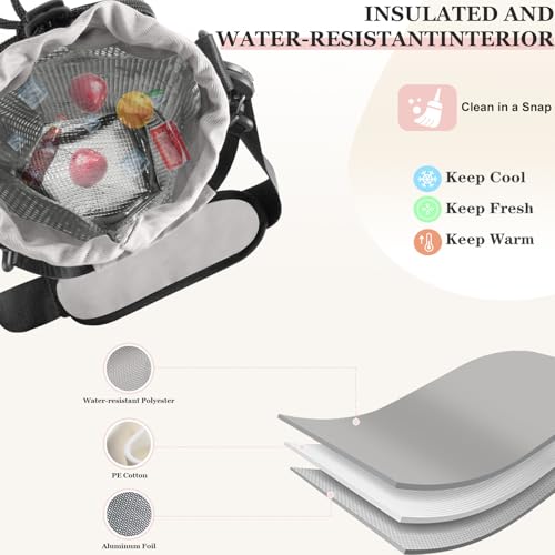 Insulated Water Bottle Carrier with Adjustable Strap - 25/32/40 oz Water Bottle Crossbody Bag with Small Purse for Hiking, Gym, Travel - color: Grey
