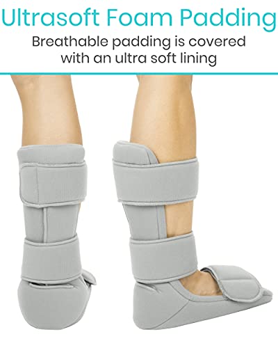 Vive Plantar Fasciitis Night Splint Plus Trigger Point Stretch Wedges - color: Gray, size: Large