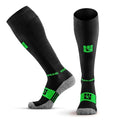 MudGear Graduated Compression Socks, Durable, Sweat-Resistant OCR Performance Socks with Cushioned Footbed, Made in USA - color: Black/Green, size: Small