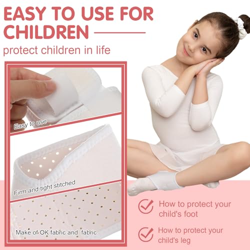 Tarpop 2 Pairs Kids Ankle Brace, Compression Sleeves, L+M, White - color: White, size: Medium,Large