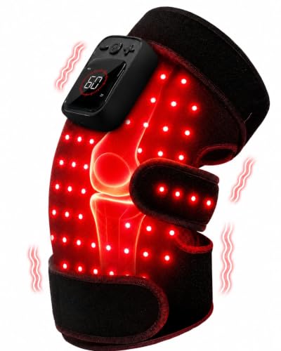 CooCoCo Red Light Therapy Knee Massager with Heat, 660nm & 850nm - color: Onyx