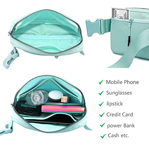 Fanny Belt Bag Waist Pack Crossbody Bags Bum Bag for Running Hiking Travel Workout Adjustable Strap for Women (light blue) - color: light blue