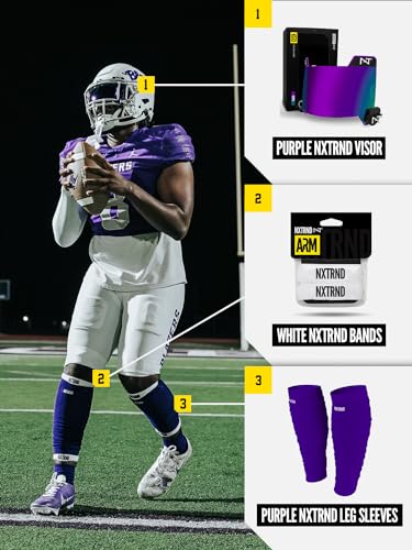 Nxtrnd Football Leg Sleeves, Calf Sleeves for Men & Boys, Sold as a Pair - color: Purple, size: Youth