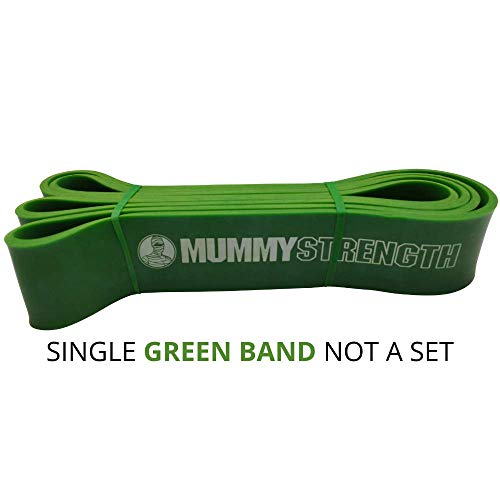 MummyStrength Resistance Bands for Men and Women. The Best Stretch Band for Pull Up Exercise and Powerlifting. Works with Any Pull Up Bar or Station. Single Band. Workout Guide Included