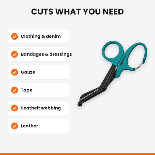 Small Trauma Shears with Clip, Nurse Bandage Scissors (Black, 15cm) - color: Black, size: 15cm