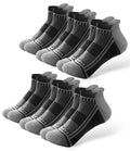 BAMBOO COOL Mens Athletic Ankle Socks Moisture Wicking Cushioned 8 Pack - color: 6b-grey*6, size: X-Large