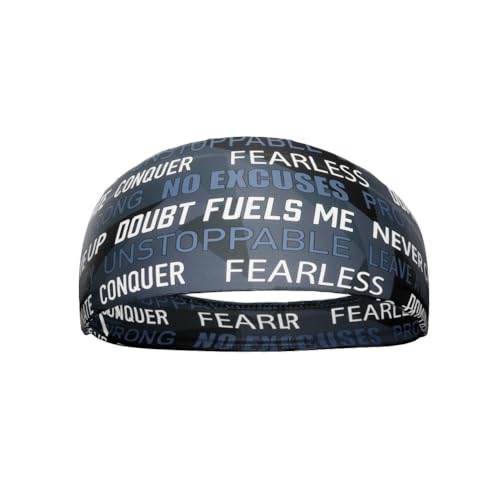 40+ Designs! Unisex Headband/Sweatband. Best for Sports, Fitness, Working Out, Yoga. Tapered Design - color: Dark Motivational