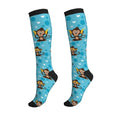 Compression Socks Circulation 15-20 Mmhg Knee High - color: Cute Monkey Banana
