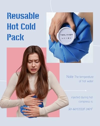 Ice Pack for Injuries Reusable, Ice Bags Reusable Hot Water Bag for Pain Relief, Hot & Cold Therapy Ice Bag, No-Leak Elastic Breathable Ice Cold Pack, Size 11" - size: 11"