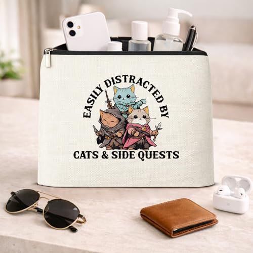 Funny Dnd Gifts Makeup Bag for Women, Dungeons and Dragons Cat Gifts - color: Dnd