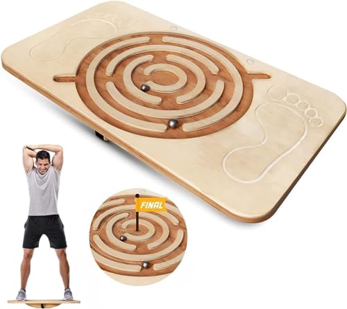 Yes4All Wooden Rocker Balance Board for Balance Training - color: D. Maze Game