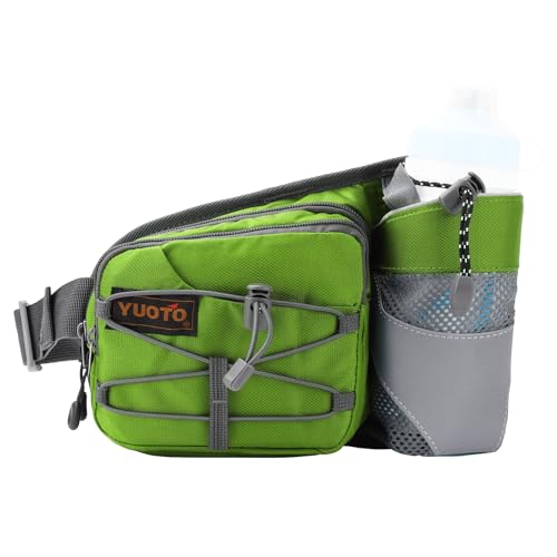 Waist Pack with Water Bottle Holder for Running Walking Hiking Fanny Pack - color: Bright Green