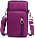 Women Small Crossbody Bag Cell Phone Purse Shoulder Pouch Armband Wallet Case Handbag for iPhone Samsung Google Pixel - color: Purple