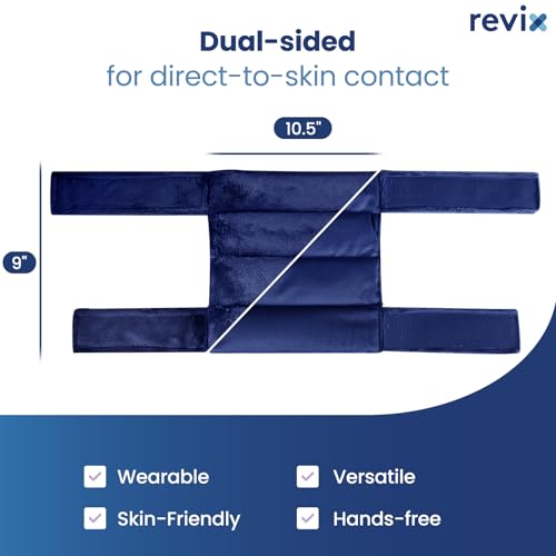 REVIX Knee Heating Pad, Microwave Heating Pad Wrap, Hot Cold Compress, Navy - color: Navy