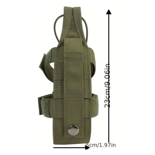 Nylon Water Bottle Holder with Adjustable Strap – Secure Anti-Falling Pouch for Hiking, Camping, Backpack Attachment, No Hands Outdoor Bottle Carrier - color: Green