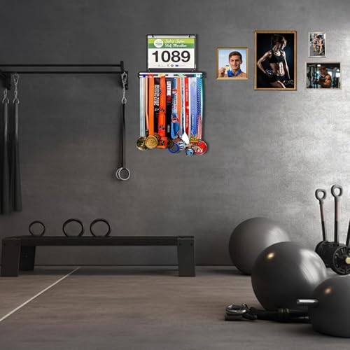 Race Bib & Medal Display Hanger – 40+ Medals, 100 Bibs, Bib Holder
