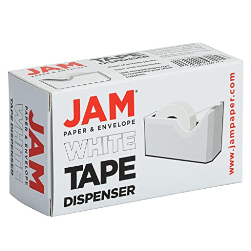JAM PAPER Colorful Desk Tape Dispensers - White - Sold Individually - color: White, size: Pack of 1