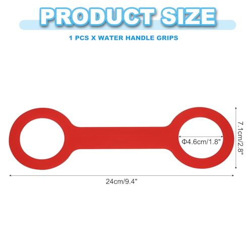 PATIKIL Water Bottle Carrier Grip, Portable Soft Silicone Non-Slip Water Handle Grip Water Bottle Holder Strap for Running - color: Red
