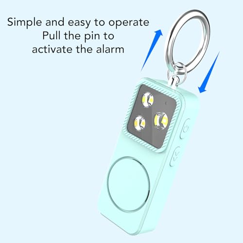 GOWENIC Personal Safety Alarm for Girls Women, 150dB Loud Alarm with LED Light, Comes with Anti Lost Keychain, Gifts for Women, Girls, Students, Night Running (Green) - color: Green