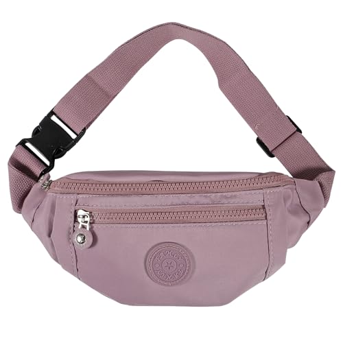 Large Crossbody Fanny Pack with 3-Zipper Pockets,Gifts for Enjoy Sports Festival Workout Traveling Running Casual Hands-Free Wallets Waist Pack Phone Bag Fits All Phones (Purple) - color: Purple