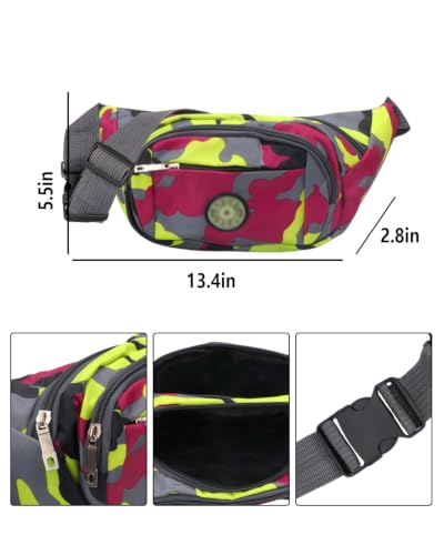 AIBEARTY Fashion Fanny Pack Small Checkered Waist Pack Belt Waist Bag Pack Pouch with Adjustable Strap for Sport Running,Camping,Trip - color: Camouflage 02