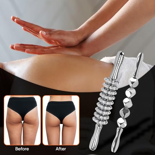 ONUEMP 2pcs Stainless Steel Massage Rollers - Ice Body Sculpt Fascia Stick - size: 2pcs Rollers