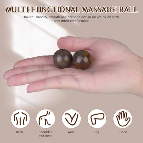 Sosoport Hand Massage Balls 2 pcs Hand Exercise Balls for Finger Stretching Palm Rolling Massage Portable Small Balls 0.98 in for Home Use and Training