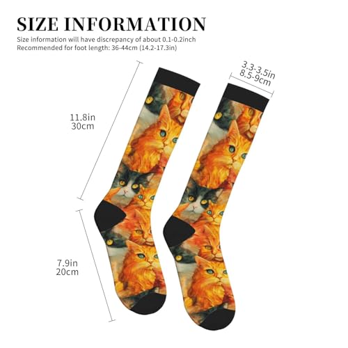 Compression Socks Knee High Circulation Support Socks For Women Men Athletic Running Work Hiking Cycling Travel - color: Animal
