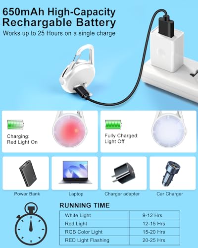 2 Pack Dog Collar Light, 4 Modes Clip On Dog Lights for Night Walking, Glow in the Dark LED Pet Collar Charm, Rechargeable Pet Camping Essentials for Nighttime Running, Cycling, Hiking(White) - color: White