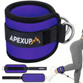 APEXUP Ankle Strap for Cable Machine, Ankle Resistance Bands, Cable Kick Back Ankle Straps for Gym, Glute Workouts, Leg Extensions, Adjustable Straps with Neoprene Padding - color: Purple, style: Pair