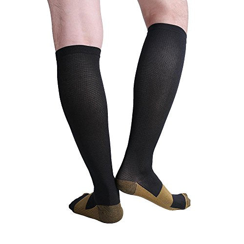 Graduated Compression Socks (3 Pair) Calf High Men Women Support Stocking.
