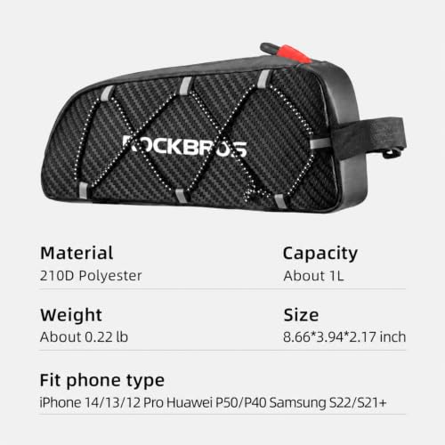 ROCKBROS Top Tube Bike Bag Narrow Slim Design Lightweight Portable - color: STYLE 1